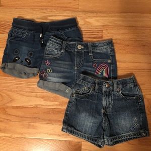 3 Pair Jean Shorts Size 5 Girls